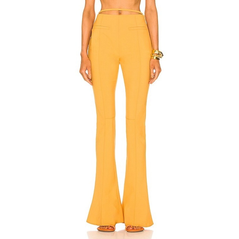 NWT Jacquemus Le Splash Le Pantalon Tangelo Wool Flare Trousers Orange 36 US 4